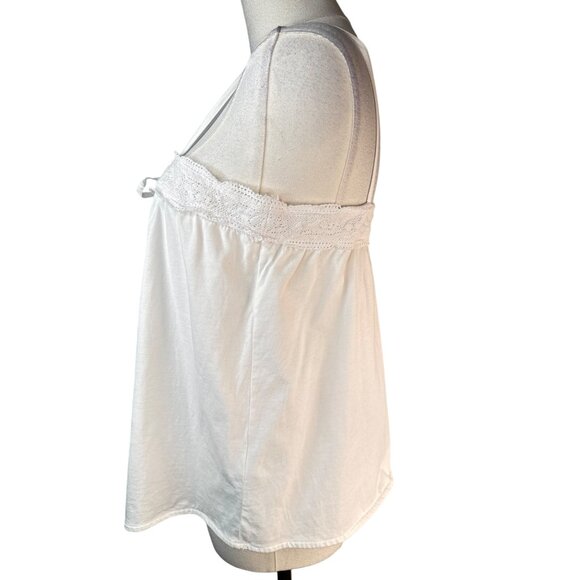 ZARA Home Medium White Lace Trim Cotton Camisole Tank - Picture 9 of 14